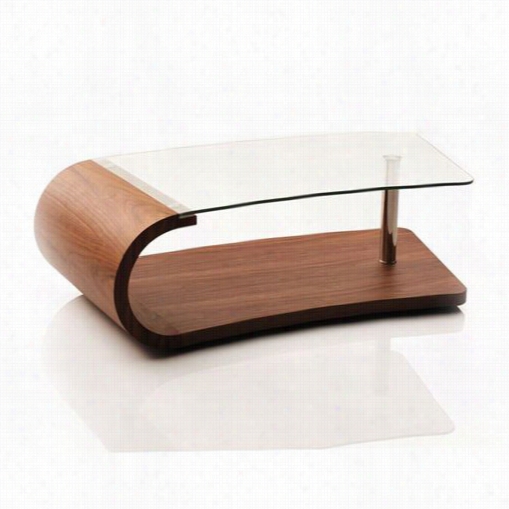 Vig Furniture Vghbch01a Modrest Wden Modern Coffee Table In Walnut/glass