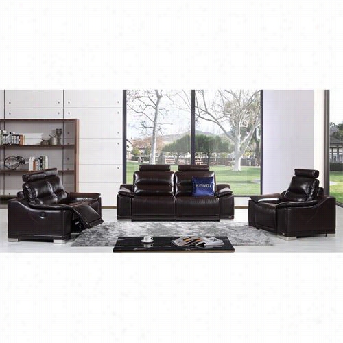 Vig Furniture Vgkne9046 Divani Casa Abelia Italian Leather Sofa Set With Recliners