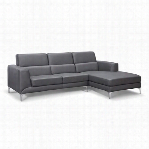 Wh Iteline Moderrn Livinng Sr1252p-gry Sydney Right Facing Chaise Sectional I Ngray Faux Leather