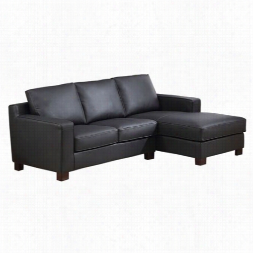 Abbyson Living Rl-1312l-blk Beverly Black Bonded Leather Setcinoal Sofa