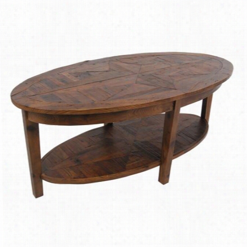 Alaterre Arva1620 Revive  Reclaimed Oval Coffee Table In Natural Oak