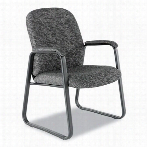 Alera Alege43 Genaro Series Guest Chair In Graphite Fabric Adn Sled Base