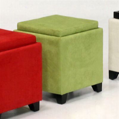 Armen Living Lc530otmfgr Micro Fiber Storage Ottoman In Green