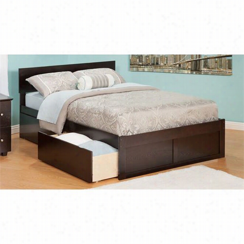 Atlantic Furnitude Ar815211 Orlando King Bed With Flat Panel Footbooard And 2 Utban Bed Drawers