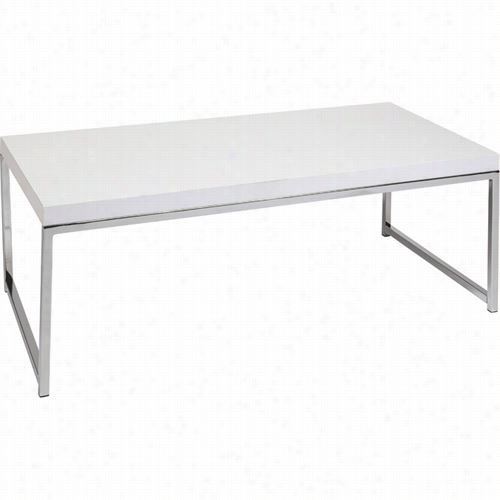 Aveneu Six Wst12-wh Wall Street Coffee Table In White / Chrome