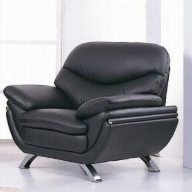 Beverly Hills Furniture Jonu-bl-chair Jonus Leather Match Chair In Black