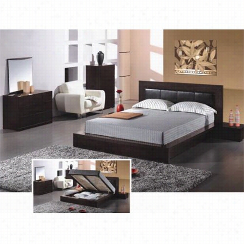 Beverly Hills Furniture Parsto-storage-queen-bed Pareto Queen Storage Em~ With Laether Insert Headboard In Espressoo