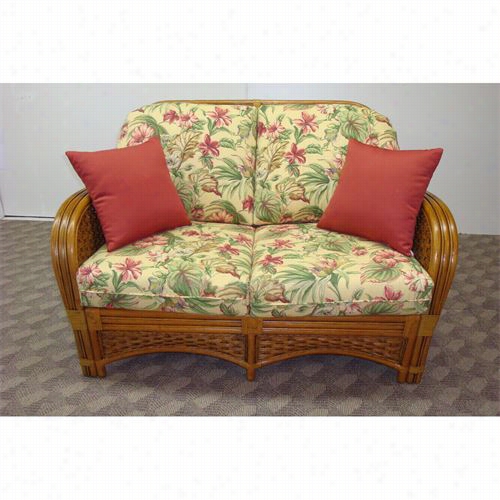 Boca Rattan 85002 Peelica Harbor Love Seat With 2 Toss Cushions