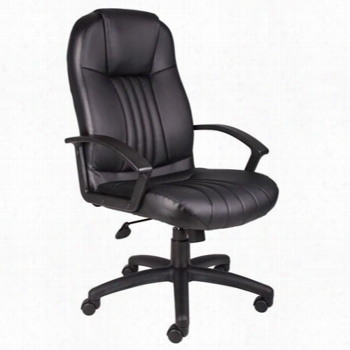 Boss Office Products B7641 High Back Leather Pljs Chair