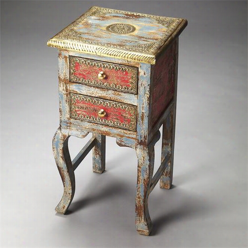 Butler 3331290 Artifacts Nador Painted Brass Inlay Chairsidetable