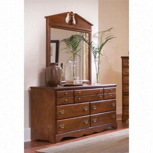 Carolina Furniture 185700-185600 Common Reason 7 Drawer Triple Drsser With 38"" X 344&"quot; Landscape Mirror