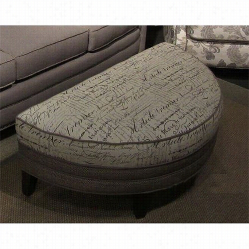 Chelsea Home Furnniture 271986-39-t Wcor Rina  Half Moon Ottoman In Troussrua Wolf/font Linen