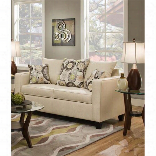Chelsea Home Furniture 425000-01 L Cape Stoked Cream/ Implosion Coffee Oveseat