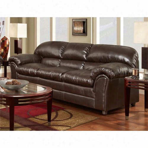 Chelsea Home Furniture 471250-s-tc Joyce Bonded Leather Sofa In Ty Chocolate