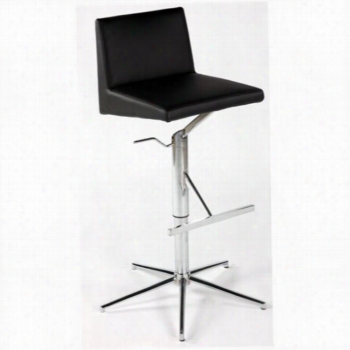 Chintaly Imports0838-as 23-1/4"" ;w Pneumatic Gas Lift Adjustable Heightt Swivel Stool In B Rushed Stainless Stteel