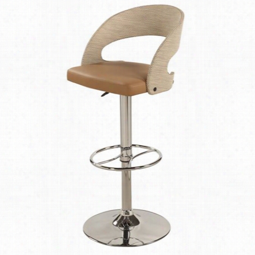 Chintaly Imports 1391-as-tpe Curved Round Back Pneumatic Swiveel Stool