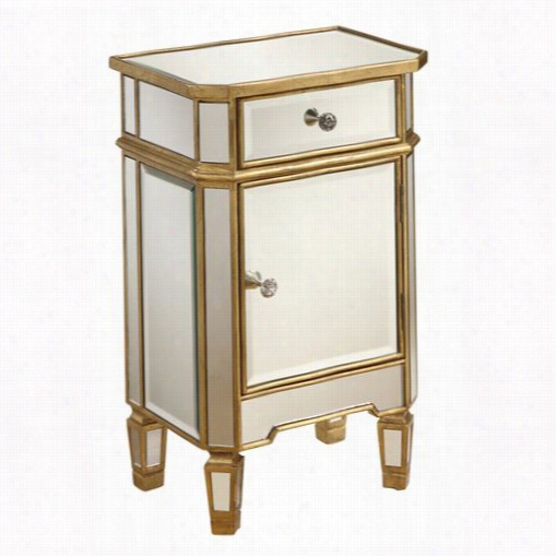 Coast To Coast 32153 92-1/2""h 1 Drawer 1 Door Cabinet In Aylor Mirrror And Antique Gold