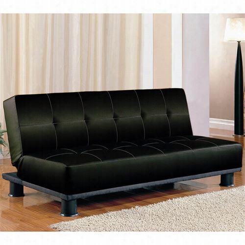 Coaster Furniutre 300163 Contemporary Armless Convertible Sofa Bed In Black