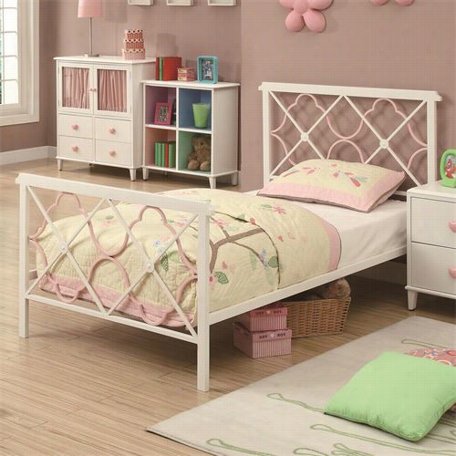 Coa Ster Furniture 300344t Juliette Twni Bed In Sandy Yellow/pink