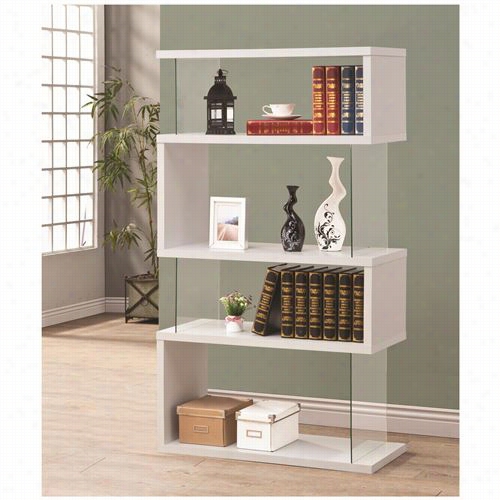 Coaster Furniture 800300 Asymemtrical Snaking Bookshelf In White