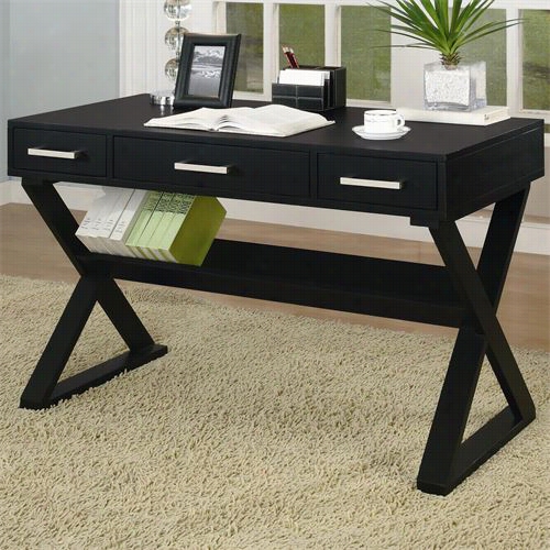 Coas Ter Furnture 800911 Desk With Three Drawers In Black