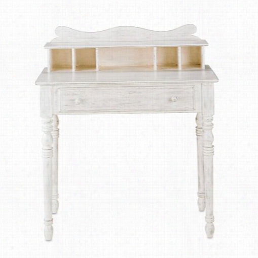 Chrrey And Company 3175 Lidia Desk In Distressed White