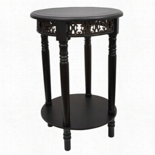 Decor Therapy  Fr1468 Round Side Table In Black