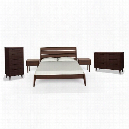 Greenington G0090mo-g0094mo-g0092mo-g0092mo Sienna Queen Platform Bedroom Set In Mocha Includes  Bed, Dresser, And Nightstands