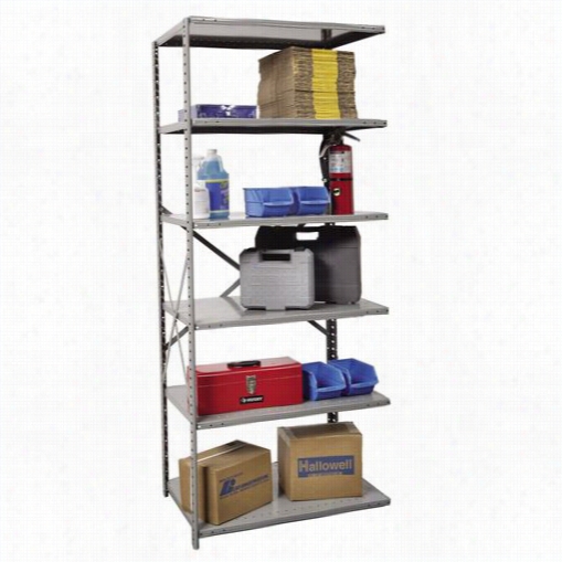 Hal Lowell A47112-4hg 48""w X 24"&;quot;d X 87""h 6 Adjustable Shelves Add- On Uni T Open Style With Have Weight Braces Hi-tech Metal Shelving In Gray
