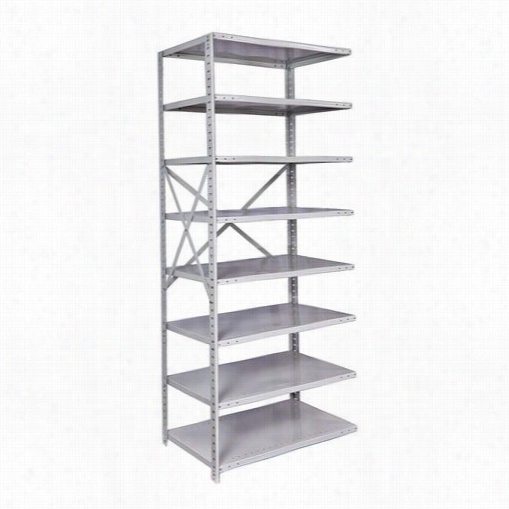 Halloewll A4713-18pl-am 48""w X 18""d X 87""h 8 Adjustable Shelves Add-on Unit Open Stylee With Sway Braces Medsafe Antimicrobial  Hi-tech Shelving In Platinum