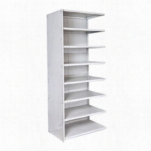 Hallowell A4723-24pl=am 48""w X 24""d X 87""h 8 Adjustable Shelves Add-on Unit Closed Style Medsafe Antimicrobial Hi-tech Shelving In Platinum