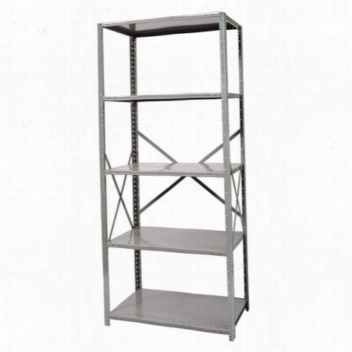 Hallowell F7510-18hg 36""w X 18""d X 87&qut;"h  Adjustable Hselves Stand Alone Unit Oppen Style With Sway Braces Hi-tech Fre Standing Shelving In Gray