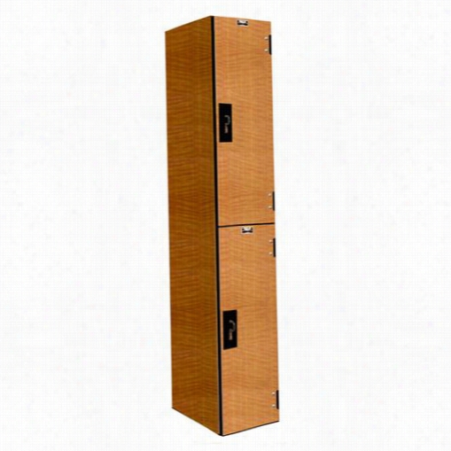 Halloweell Phl1282-2a-fa 12""w X  18""d X 72""h Double Toer 1-wide Assembbled Versamax Phenolic Locker In Figured Annigre