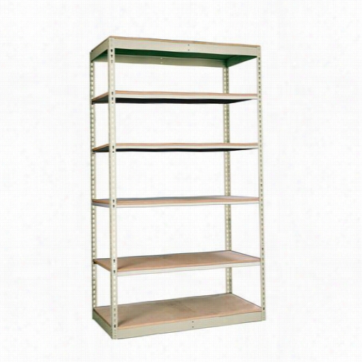 Hallowell Srs362484-6ap Rivetwell 36""w X 24""d X 84""h  6levels Add-on Unit Single Rivet Boltless Shelving In Parchment - Decking Not  Included