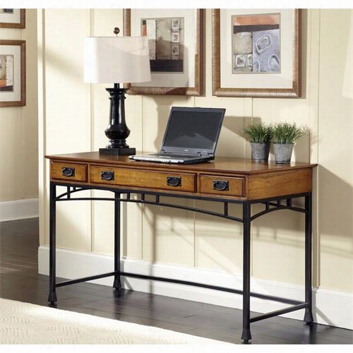 Home Styles 5050-15 Modern Craftsman Exe Cutivd Desk In Distrwssed Oak And Deep Brown