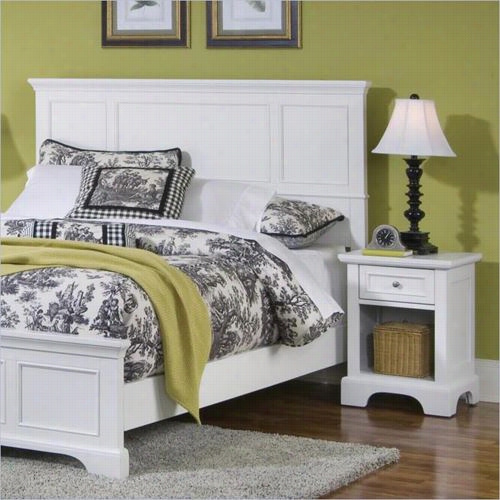 Home Styles 55 30-5011 Nales Naples Queen Headboard And Nightstand In White