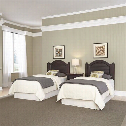Home Styles 5542-4019 Bermuda Two Twin Headboards And Night Stand
