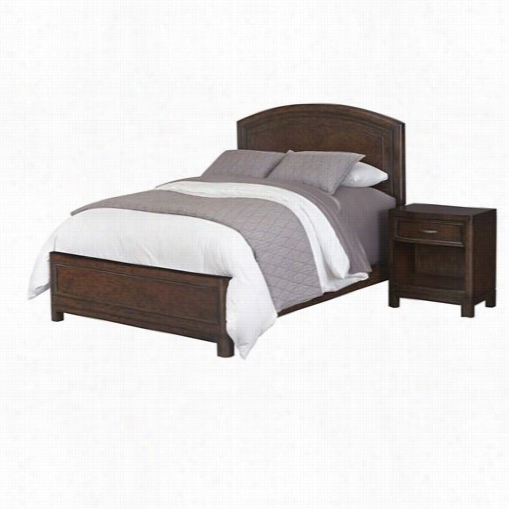 Home Styles 5549-5026 Rescent Hill Queen Bed And Night Stand In Two-tone Tortoise Shell