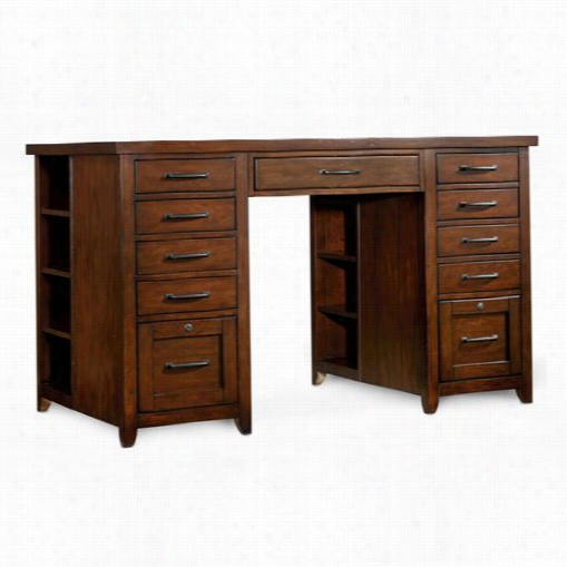 Hooker Furniture 1037-11397 Wendover Utility Desk With Two Drawer Pedestals