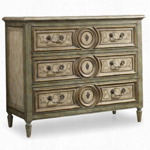 Hooker Furniture 5145-85001 La Belle Handpainted Three Drawe Cehst In Green