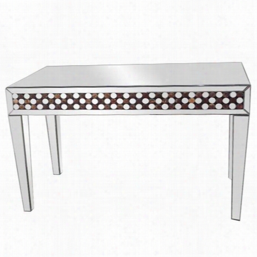 Howard Elliot T 68057 Console Table In Mirrored Wtih Disk  Panel
