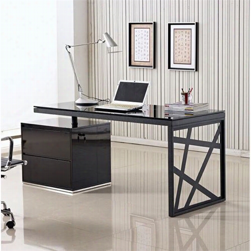 J&m Furniture 17916 28"" Modern Service Desk In Black