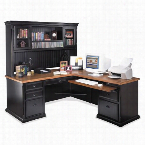 Kathy Ireland Home Through  Martni So684r-r-so684r-so62 Southampton Onyx 68"" Right Give  Keyboafd Return And Desk With Hutch In Onyx Black