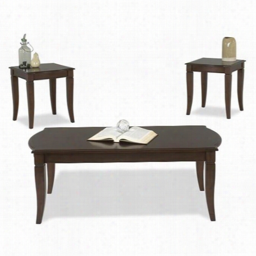 Klaussh Er 012013074824 Medalion 2 End  Table And 1 Cocktail Table In Merlot