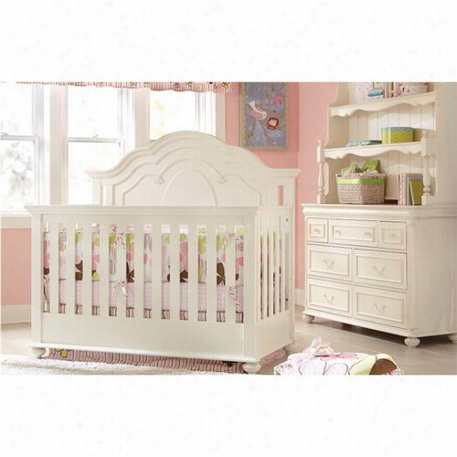 Legacy Classic Furniture  3850-8900 Chaarlotte Gro Wiht Me Onvertible Crib In Antique White With Light Distressing