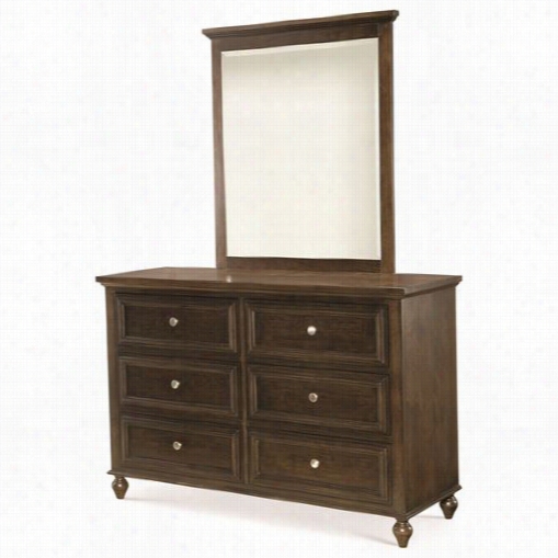 Legacy  Classic Furniture 5810-1100-5810-9100 Academy Dresser With Mirror In Molasses