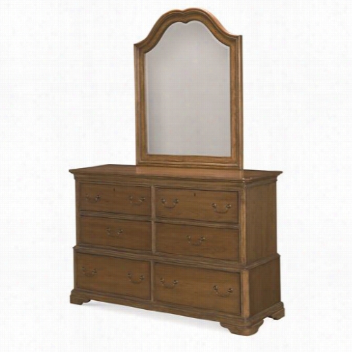 Legacy Classic Furniture 5840-1100-5840-0100 Danielle Dresser With Arched Mirror In French Laundry