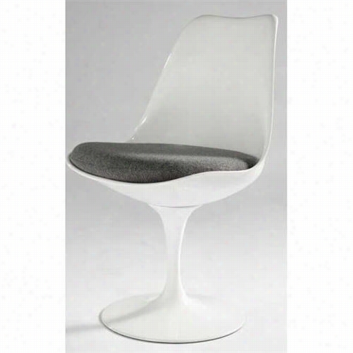 Mobital Classic-contemporary-eos-chair Eos Chair In White With Grey Fabric