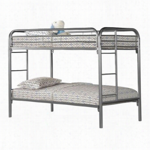 Monarch Specialties I2230s Twin/twin Bunk Bed Only In Slver