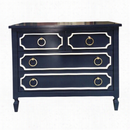 Newport Cottages Npc3260-db-whk-nb09 Beverly 4 Drawer Dresesr In Deep Blue With White Trim